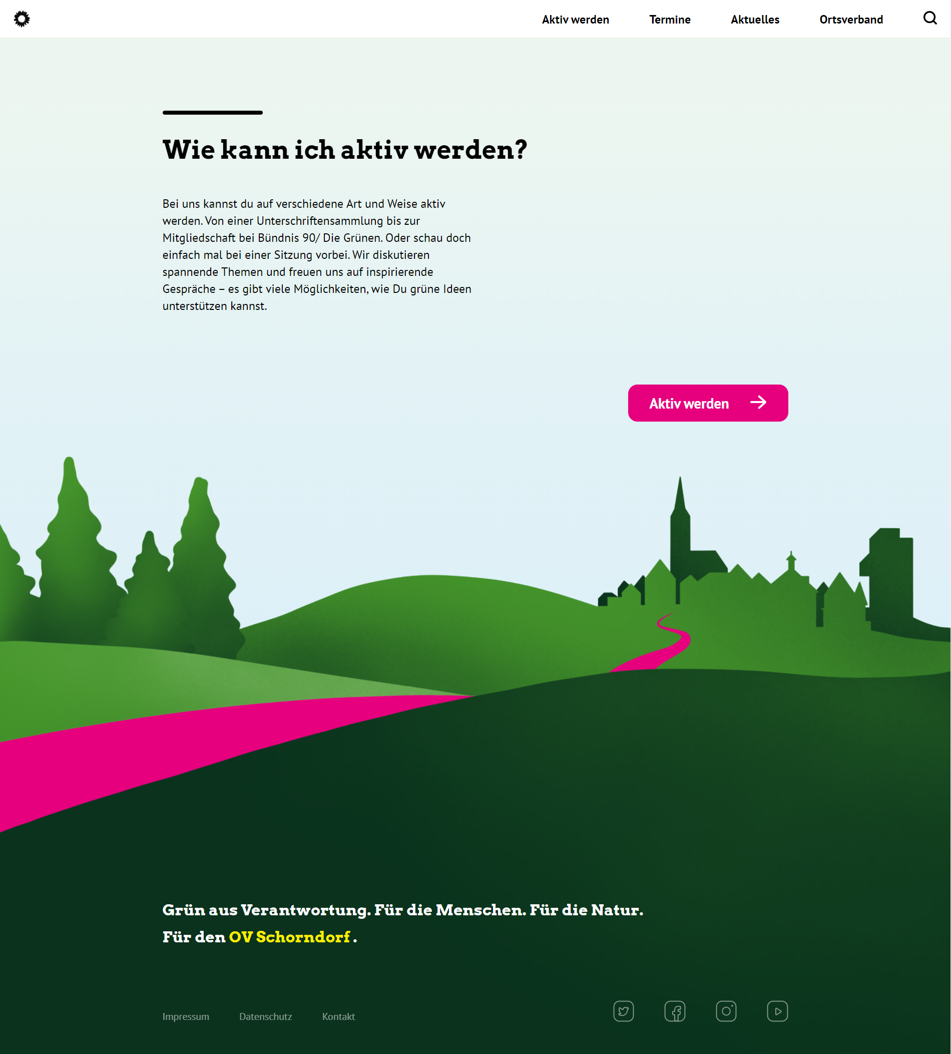 screenshot of green party schorndorf website